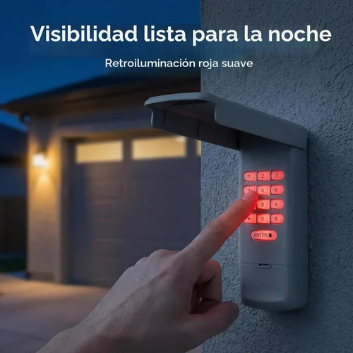 Vista 5 de Control remoto universal para abrir puertas de garaje con teclado inalámbrico sin llave, compatible con Genie, LiftMaster, Chamberlain, Craftsman