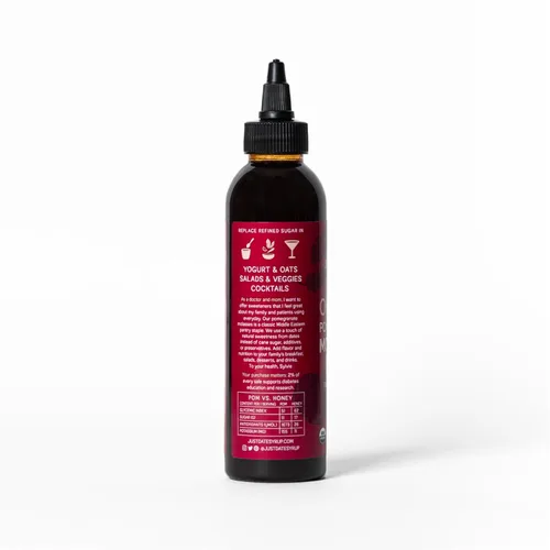 Vista 2 de Just Date Syrup Sólo jarabe de granada: melaza de granada orgánica Una botella de compresión de 8,8 oz I Low-Glycemic, Vegan, Paleo