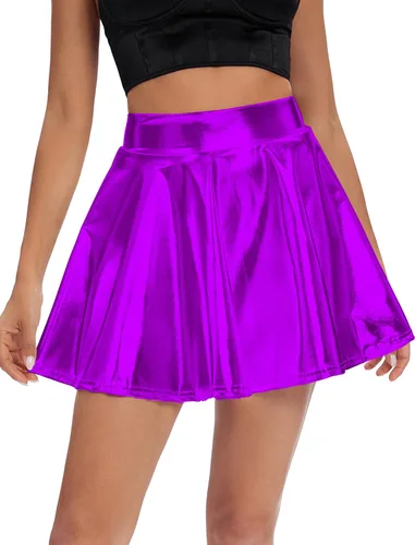 Vista 6 de Urban CoCo - minifalda skater, brillante y plisada para mujer