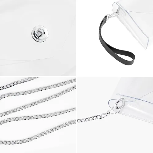 Vista 3 de Bolsa transparente aprobada para estadios: ideal para controles de seguridad rápidos, bolso pequeño transparente para mujer