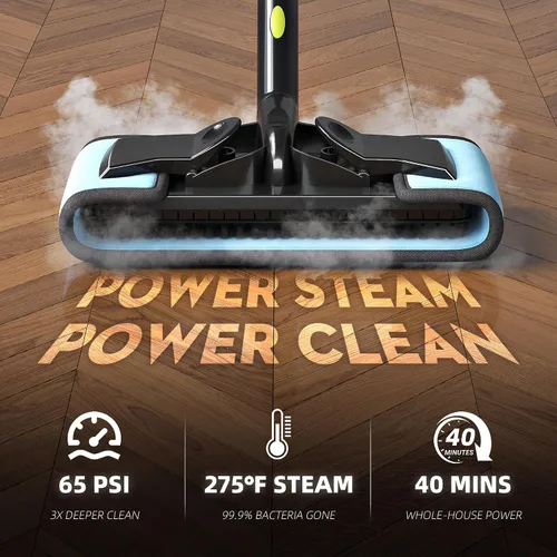 Vista 2 de Limpiador de vapor resistente para el hogar, alta presión de 1500 W con 22