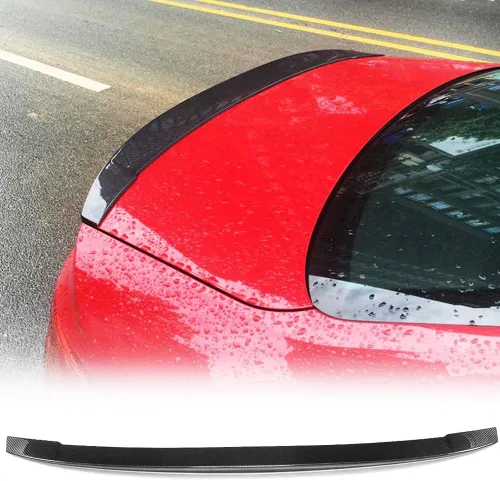 Vista 11 de Alerón de maletero de fibra de carbono compatible con Audi A4 S4 B9 2017-2024 Alerón exterior de pico de pato Alerón de maletero Cola Cubierta