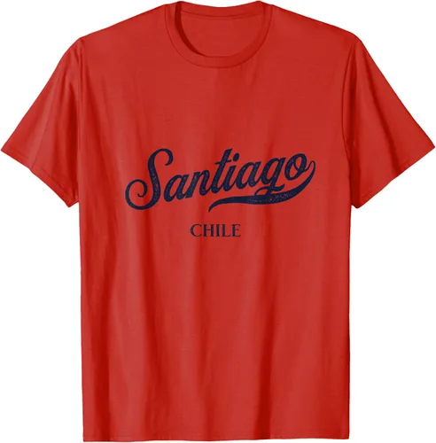 Vista 17 de Retro Chile City - Camiseta vintage de Santiago, Gris Gris Oscuro