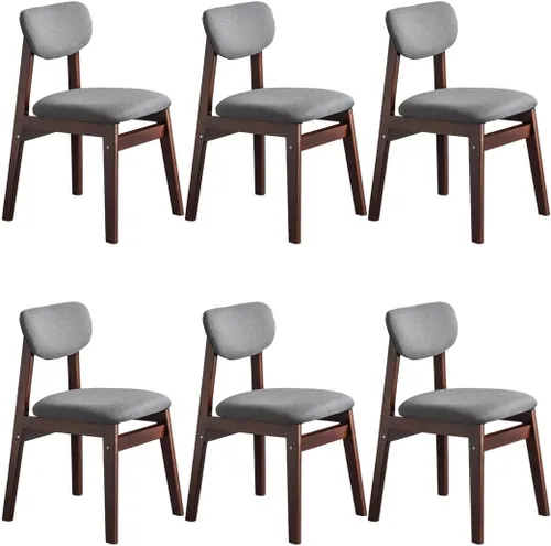 Vista 27 de YVYKFZD Dining Chairs Set, Solid Wood Kitchen Chairs, Upholstered Dining Room Chair with Curved Backrest, Living Room Chair with Removable Fabric