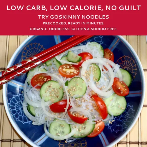 Vista 5 de GoSkinny Noodles Angel Hair (paquete de 6), Shirataki y Konjac orgánico, bajo en carbohidratos, bajo en calorías, sin gluten, vegano, keto, paleo