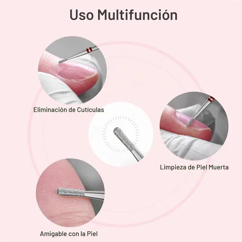 Vista 7 de MelodySusie Broca para uñas de limpieza de cutículas en forma de pera de 1.2mm, 3/32'', Limpiador profesional de carburo diamantado de seguridad
