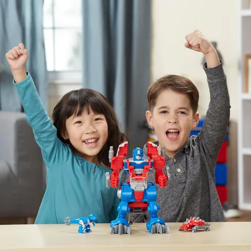 Vista 6 de Transformers Rescue Bots Knight Watch Optimus Prime, Playskool Heroes figura de acción de juguete (exclusivo de Amazon)
