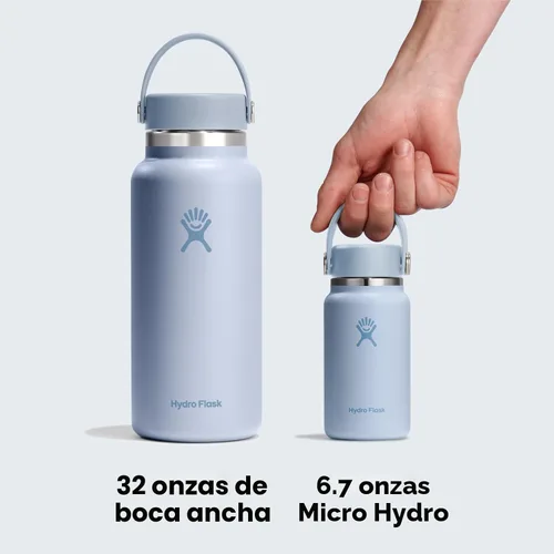 Vista 7 de Hydro Flask Micro Bottle - Mini frasco aislado a prueba de fugas para bolso o bolsillo en 6.7 onzas, verde agave