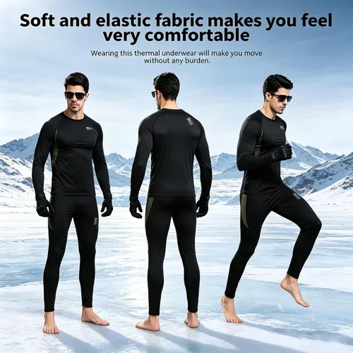 Vista 2 de WINDCHASER Conjunto de ropa interior térmica para hombre, equipo de caza para deportes de invierno, pantalones largos, capa base, parte inferior