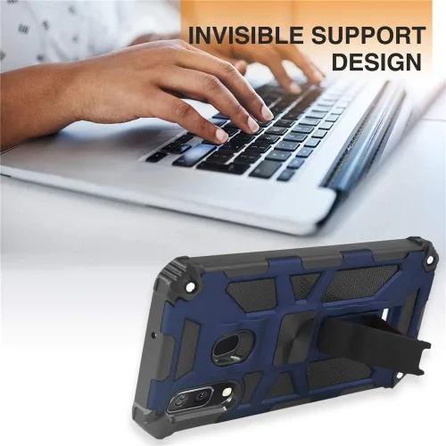 Vista 2 de Asuwish Funda de teléfono para Samsung Galaxy A20 A30 con protector de pantalla de vidrio templado y accesorios para celulares, soporte resistente