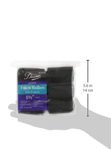 Vista 3 de Diane Rodillos de espuma, Negro, 1.5", 6/bolsa