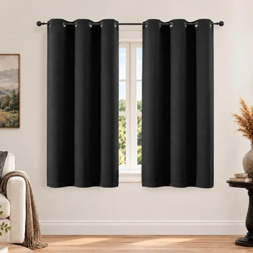 Vista 8 de Simplebrand Cortinas blancas puras de 96 pulgadas de largo para oscurecer la habitación, juego de 2 paneles para dormitorio/sala de estar, bloqueo