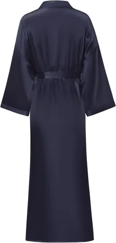Vista 2 de Batas largas de satén suaves para mujer, batas largas de seda de longitud completa, kimonos, bata de baño sedosa, bata de baño
