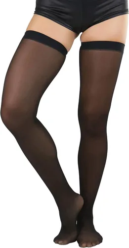 Vista 24 de ToBeInStyle Medias de red atemporales con costura trasera para mujer