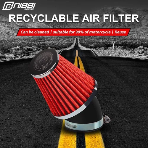 Vista 2 de Nibbi Filtro de aire para motocicleta, filtro de aire de 42 mm para moto de cross, mini moto, moto Pit, motocross, GY6, ATV