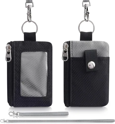 Vista 6 de Cartera minimalista para hombre y mujer, Negro Gris, Classic