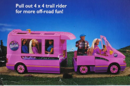 Vista 4 de Barbie STARLIGHT MOTOR HOME Vehículo MOTORHOME Van w TIENDA & TRAIL RIDER "Jeep" (1993)