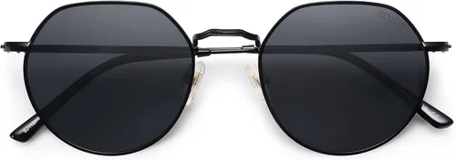 Vista 19 de SOJOS Gafas de sol polarizadas redondas de polígono para mujeres y hombres, retro, clásicas, vintage, Panto octogonales, SJ1157