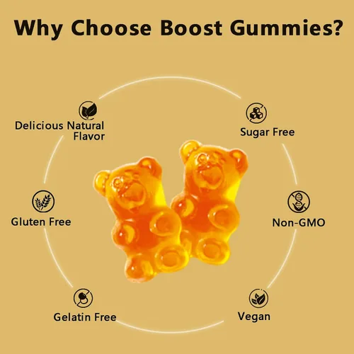 Vista 4 de Boost Alpha Gummies para hombres Gomitas de ostra Shilajit para adultos Mejora la fuerza y el apoyo inmunológico con ostra, shilajit, vitamina