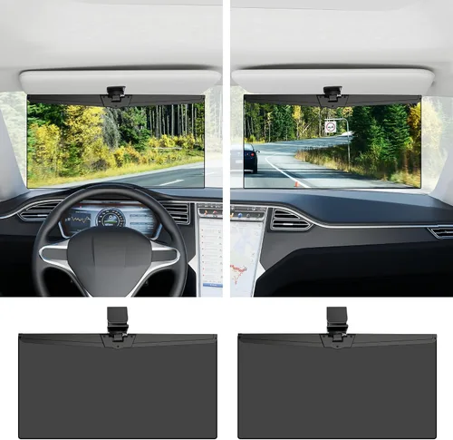 Vista 10 de Extensor de visera solar Veharvim para automóviles, extensor de visera de coche polarizado bloqueador solar UV400, extensión de visera ajustable