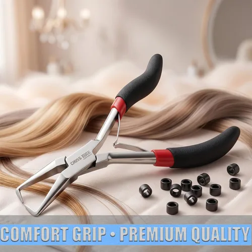 Vista 8 de Herramientas profesionales para extensiones de cabello, alicates para microenlaces y cuentas, removedor de microanillos, abridor de cuentas de 5.5
