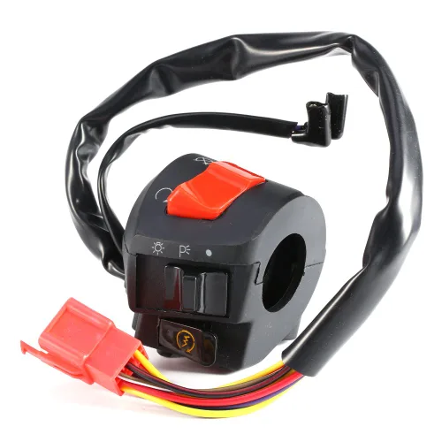 Vista 3 de Interruptor controlador de manillar de motocicleta, 2 interruptores universales de 12 V CC de 7/8 pulgadas, interruptor de control de luz de giro