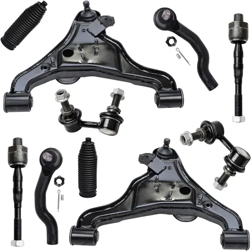 Vista 239 de Detroit Axle - Kit de suspensión delantera de 10 piezas para Chevrolet Trailblazer GMC Envoy 2004-2007 2005 2006 Soportes de brazo de control