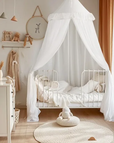 Vista 6 de little dove - Toldo de cama para niñas con luces de estrella, 25.6 x 106