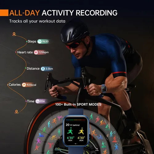 Vista 5 de Reloj inteligente aeac para hombres y mujeres, con Alexa incorporada y llamada Bluetooth estable, con monitor de frecuencia cardíaca/SpO2/sueño, 100