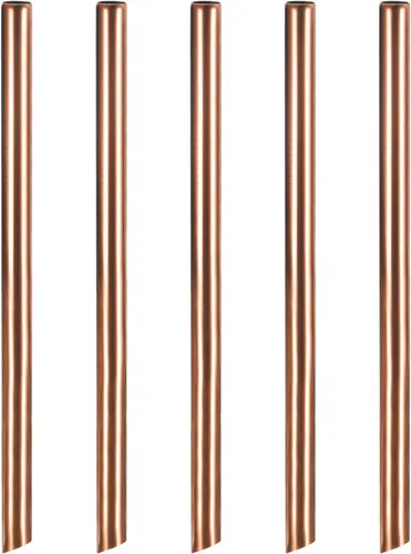 Vista 10 de uxcell 5 popotes de metal reutilizables, 8.5 pulgadas, con extremo biselado de acero inoxidable para beber batido, té de burbujas, bebidas