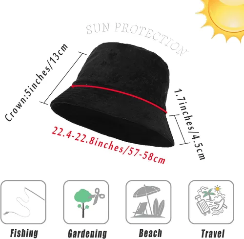 Vista 5 de MEANBEAUTY Sombrero de pescador de algodón estilo verano casual sombrero pescador gorra para hombres y mujeres playa vacaciones al aire libre