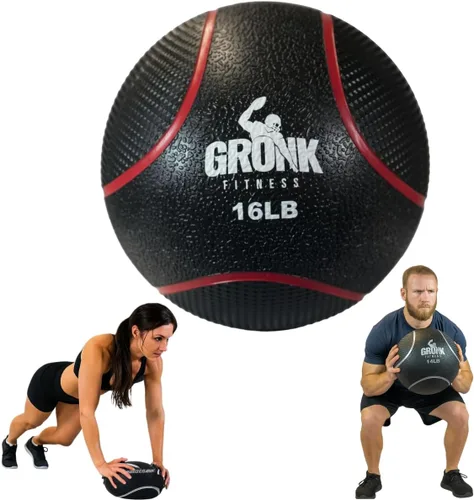 Vista 16 de Gronk Fitness Pelota medicinal de alta calidad, pelota medicinal con peso antideslizante, gran bola de pared para entrenamientos de cuerpo completo