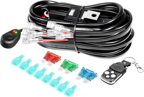 Vista 12 de SKYWORLD Kit de arnés de cableado de 1 cable de 10 pies para barra de luz de trabajo LED, interruptor de encendido/apagado de 14 V, kit de arnés