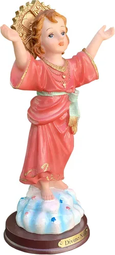 Vista 2 de Divino Nino - Figura de estatua religiosa de 8 pulgadas de alto