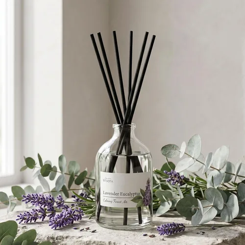 Vista 2 de Juego de Difusor de Aromas con Varillas, Difusor Aromático con Varillas para Fragancias del Hogar, Difusor de Aromas para Decoración de Estanteria
