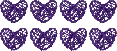 Vista 11 de MECCANIXITY 8 piezas de jarrón de ratán en forma de corazón de ratán natural para decoración del día de San Valentín, decoración del hogar, boda