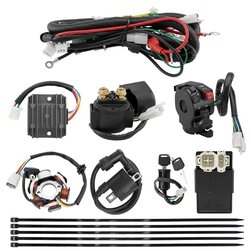 Vista 11 de PRO BAT GY6 - Arnés de cableado eléctrico completo de 150 cc con kit de tapa impermeable con CDI Magneto Estator para arranque eléctrico ATV Quad