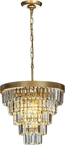 Vista 2 de ALOADECOR Candelabro de cristal de 5 niveles con forma de cono glamoroso de 4 luces, de 16 pulgadas, color dorado suave, ajustable, contemporáneo