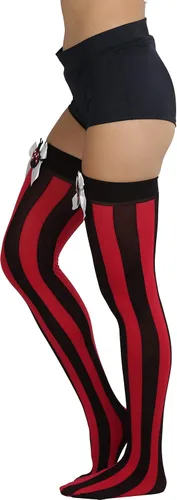 Vista 3 de ToBeInStyle Medias anchas verticales a rayas altas hasta el muslo para mujer