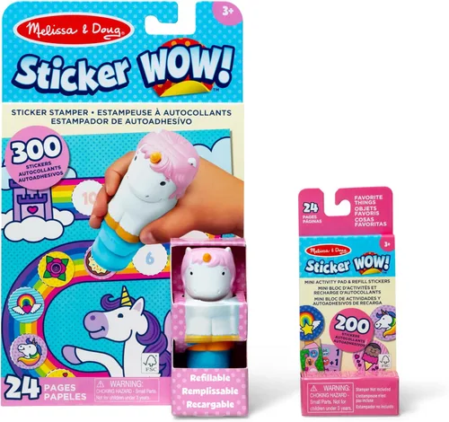 Vista 10 de Melissa & Doug Paquete de dinosaurios Wow!™ Sticker Wow!™: libro de actividades de 24 páginas, sello adhesivo recargable, mini almohadilla, 500