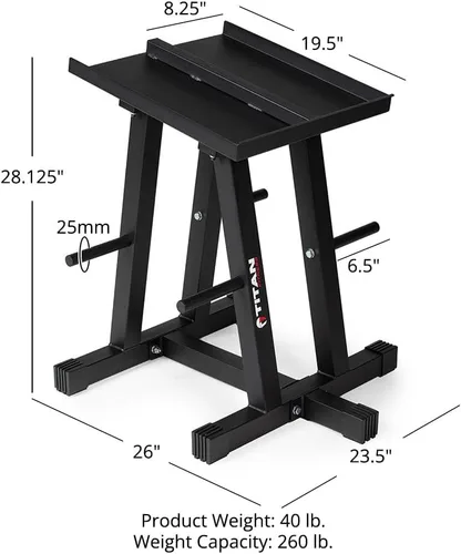 Vista 5 de Titan Fitness - Soporte para mancuernas y placas en forma de árbol, capacidad de 260 LB, organiza mancuernas clásicas, bloques de potencia, placas