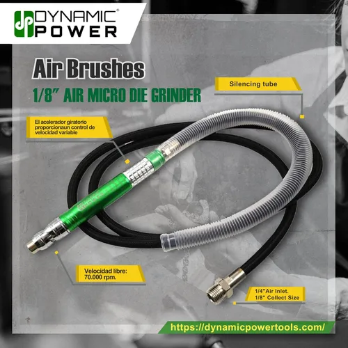 Vista 4 de DYNAMIC POWER Precision 1/8" Air Micro Die Grinder con piezas adicionales - Perfecto para trabajos de detalle y acabados lisos! -DP313321B