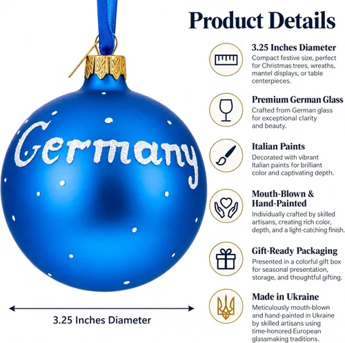 Vista 3 de Berlín, Alemania Bola de Vidrio Adorno de Navidad 3,25 Pulgadas