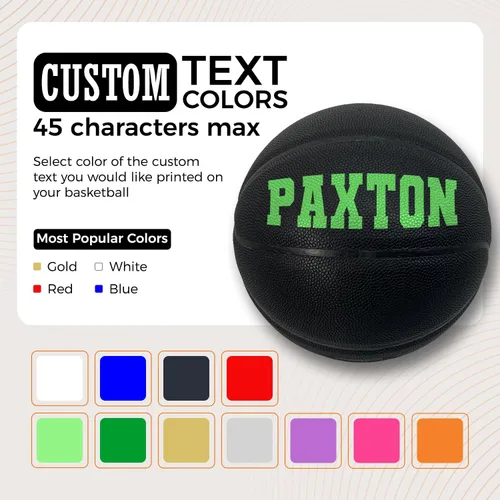 Vista 3 de HAMMET Personalized Basketball, Durable Customized Basketball Balón de baloncesto negro.