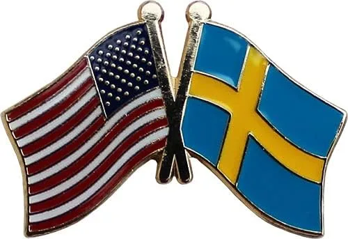 Vista 2 de Flagline Suecia - Pin de la amistad, Acero aleado, Sin gemas.