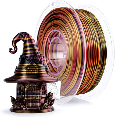 Vista 11 de ZIRO - Rápido cambio de color PLA, filamento de gradiente de color de 1.75mm, filamentos de PLA arcoíris brillantes, compatible con la mayoría