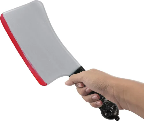 Vista 4 de Skeleteen Cuchillo de disfraz de cuchillo sangriento cuchillo de carne de arma falsa con mango de sangre y Jolly Roger