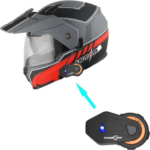 Vista 18 de 1Storm Nuevo Casco Modular de Cara Completa para Motocicleta con Doble Visera Abatible: HJK910 DSPORT Brillo negro