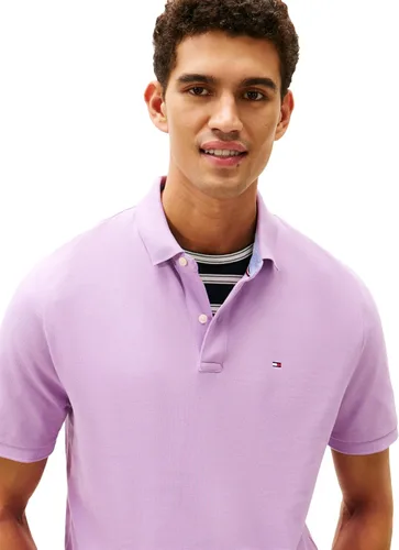 Vista 2 de Tommy Hilfiger - Camisa polo de manga corta para hombre, en ajuste clásico, de algodón piqué Violeta africana