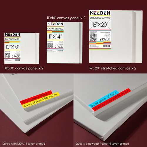 Vista 6 de MEEDEN Juego de arte con caballete francés para artista profesional, suministros de pintura acrílica (0.3-2.0 fl oz) kit con pinceles para adultos